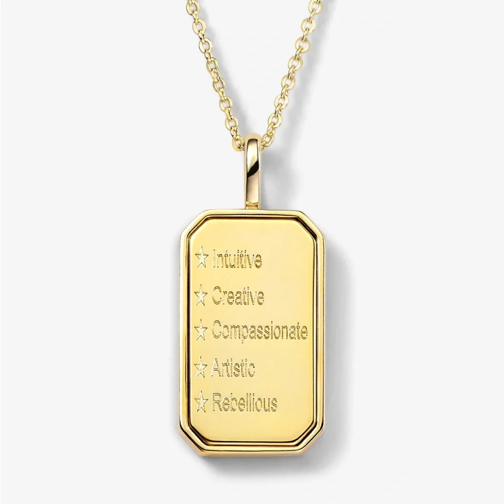 Melinda Maria Zodiac Amulet Necklace in Gold- Pisces - Picture 2 of 5